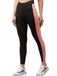 BLINKIN Women's Gym Wear Skinny Fit Tights | Track Pants For Women With Side Pockets : Ideal For Yoga & Workout - The Ultimate Gym Pants For Women & Girls_3660 (Color_Black|Pink,Size_M)