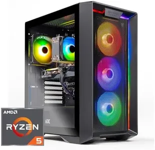 Skytech Nebula Gaming PC Desktop, Ryzen 5 5600 3.5 Ghz (4.4GHz Turbo Boost), NVIDIA RTX 3050 6GB GDDR6, 1TB SSD, 16GB DDR4 RAM 3200, 650W Gold PSU, Wi-Fi, Win 11 Home