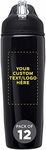 DISCOUNT PROMOS Custom Stainless Steel Water Bottle, 12 pack, Personalized Text, Logo, 28.5 oz Metal Sports Bottles with Flip Top, Easy Carrying, Black