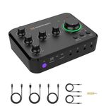 NearStream Audio Interface for Recording, Streaming, Podcasting, Rechargeable Audio Mixer with Pro-preamp, 8 Channel, XLR, 48V Phantom Power, Line & DI Inputs, Bluetooth, for PC & Smartphone (AMIX20B)