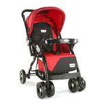 Red And Black Stroller And Car Seat