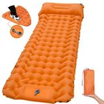 The AutoStory Camping Sleeping Pad - Extra Thick Inflatable Mattress for Ultimate Comfort, Built-in Pump, Waterproof & Compact for Backpacking, Hiking, Travel, Picnic (Orange, 960g)