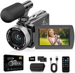 ZIMOCE Video Camera 4K Camcorder 48MP, 18X Digital Zoom Video Recorder, 3” 270° Rotatable Screen Vlogging Camera for YouTube, Camcorders Videocamera with 32GB Card, Mic, Remote Control, 2 Batteries