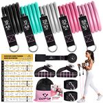 COFOF Resistance Bands Set with Handles, Exercise Bands Stackable up to 100lbs, Gym Bands with Workout Poster & Door Anchor & Ankle Straps for Fitness, Strength, Yoga, Home Gym Equipment for Men Women