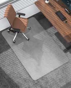 Blvornl Frosted Clear Chair Mat for High Pile Carpet and Hardwood Floor, 34.6"*47.2" Hard Material Chair Mat, Heavy Duty Computer Chair Mat for Rolling Chairs, Desk Floor Rug for Office and Home