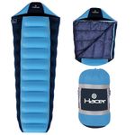 Hacer Khardunga La Camping Sleeping Bag +6°C to +15°C Mummy Shape Polyester Lining Comfortable Hiking Trekking Bags for Baby, Men & Women- Height Upto 6.8ft- (Sky Blue & Blue, 1.2 kg)