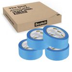 ScotchBlue Multi-Surface Premium Masking Tape, 24 mm x 41 m, 4 Rolls/Case - Scotch Adhesive Blue Painters Tape, For Painting and Decorating, Indoor & Outdoor, Sticks Well, 70% PEFC