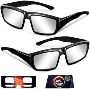 Andbasis 2 Pack Solar Eclipse Glasses 2024 Approved Plastic Eclipse Glasses ISO 12312-2:2015(E) & CE Certified Safe Shades for Direct Solar Eclipse Viewing