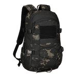 HUNTVP Tactical Backpack 25L, Military Rucksack Mens Back Pack Molle Bag Camo Rucksacks for Men Women Hiking Camping Climbing Trekking Motorcycle Traveling School Outdoor Bags