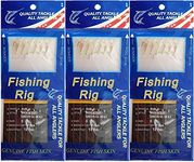 OROOTL Fishing Rigs Saltwater Bait Lures, 9 Packs Fishing Bait Rigs with Fish Skin High Carbon Steel Hooks Glow Bait Rig Tackle Size 4 6 8