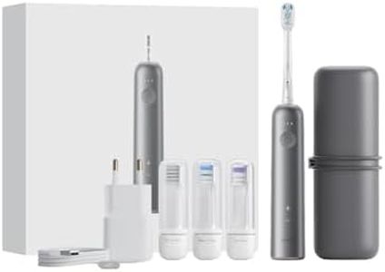 Laifen Wave Spazzolino Elettrico, Spazzolino Sonico Elettrico a Oscillazione e Vibrazione con 3 Testine, Custodia da Viaggio, Caricabatterie, Spazzolino da Viaggio Impermeabile (Grigio Siderale)