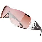 Verdster Cosmo Wrap around Sunglasses Women - Non Polarized with UV Protection – Black Temple/Rose Blush Lens Oversized Y2k Sunglasses Womens