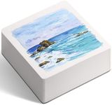 FLUNBRATO Watercolor Paper Pad 80 Sheets, 4.7 x 4.7 Inch, 100% Cotton Cold Press Acid Free 140LB 300GSM,Glue Binding, Tearable Water Color Block Mixed Media for Practicing Watercolor,Painting Drawing