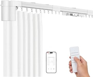 Smart Electric Curtain Track, 216.5" Motorized Curtain Rail with APP & Remote Control, Ultra Quiet Automatic Smart Home Curtain System for Living Room Bedroom, Fixed-Length Design