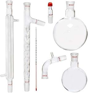 Home Distiller Distilling to Making Your Own Essential Oil, Moonshine, Alcohol Distiller Chemistry Lab Glassware Kit,Glass Distilling,Distillation Apparatus 7pcs Kit, 1000ML