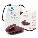 Manta Anti Breakage Hair Brush, Gentle Wet & Dry Hair Detangler Hairbrush for All Hair Types, Soft Scalp Shower Hair Brush, Promote Healthy Hair Growth, Hairbrushes for Women Men, Burgundy