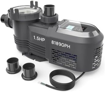 AQUASTRONG Variable Speed Pool Pump, 1.5 HP, 220V, 8189GPH, in/Above Pool Pump, Energy Efficient, High Flow, Powerful Self Primming Swimming Pool Pumps with Filter Basket