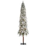 Nearly Natural Artificial Christmas Tree, Metal, White/Green, 9'