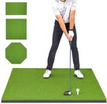 GoSports Golf Hitting Mat - PRO 5 x 4 ft - 15 mm Artificial Turf Training Mat for Indoor/Outdoor Swing Practice, Includes 3 Rubber Tees