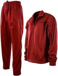 Mens Active Tracksuit with Zippered Back Pocket (Large, 212-Red)