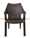 Anmol Plastic Chairs Arm Chair (Brown, Set of 8)