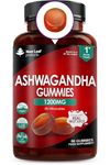 Ashwagandha Gummies 1200mg – High Strength 5% Withanolides - Real Fruit Juice, No Artificial Colours or Flavours – Pure Ashwagandha Root Extract, 60 Vegan Gummys, Gluten Free, UK Made by New Leaf