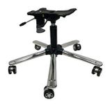 PP Chair Revolving Chair Steel Base with Wheels- Spare Part for The Office Chair | Metal Foot Cross for The Desk Chair | (Alloy Wheels Hydraulic 120MM Push Back Plate)