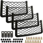 Car Campervan Storage Nets 4pcs, Elastic Mesh Van Net Pocket with Plastic Frame, Suit for Caravan Motorhome Boat Storage Solutions Accessories (Black)