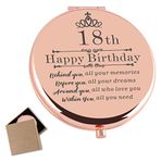 18th Birthday Gifts for Girls Rose Gold Compact Makeup Mirror 18 Year Old Girl Birthday Gift 18th Birthday Gift for Daughter Granddaughter Niece Sister Friends 18th Birthday Present for Girls