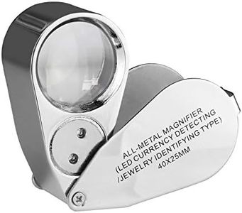 Beileshi 40X Illuminated Jeweler LED and UV Lens Loupe Magnifier with Metal Construction and Optical Glass with a Durable and Sturdy Travel Carrying Case