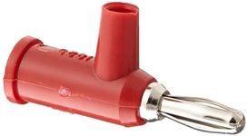 Pomona 1825-2 Banana Plug with Safety Collar, SOLDERLESS, RED (Pack of 10)