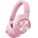 Picun B8 Headphones Wireless Bluetooth, 120H Bluetooth Headphones Over Ear with 3EQ Music Modes, Hands-Free Calls, Deep Bass Headphones for Travel Home Office Cellphone PC (Pink)