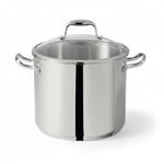Lagostina Ambiente 11 L Stainless Steel Stockpot, 26 cm, Induction Safe Pot with Tempered Glass Lid and Riveted Handles, Oven Safe up to 400°F without lid