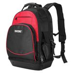 HAUTMEC Pro Tradesman Tool Backpack With Laptop Compartment Inside and Rugged Molded Base, Heavy Duty Tool Bag Organizer/Tool Carrier,HT0285