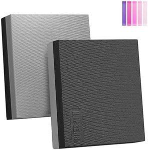 HAPBEAR Exercise Balance Pad 2-Pack - 15"x12" Non-Slip Stability Training Mats - 2.4" Thick Soft Cushioned Foam - for Physical Therapy & Core Training - Bonus Resistance Band Included