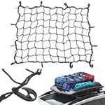 GOYADA 2 PCS Cargo Net 3 x 4ft to 6 x 8ft, Pickup Truck Bed Cargo Netting with 24 Hooks, Heavy Duty Bungee Cargo Mesh Net for Car ATV Boat SUV Van Trailer Snowmobile Secure Loads Camper-van