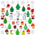 50 Pieces Christmas Miniature Figurines Tiny Mini Resin Fairy Dollhouse Garden Ornaments DIY Kit Christmas Pendant Accessories DIY for Snow Globe Christmas Decorations