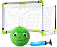 VangeBow Toddler Toy Soccer Goals for Backyard Indoor with Soft Plush Dinosaur Ball, Mini Soccer Nets and Ball Set for Kids(Pump Include)