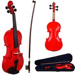 Blue Panther Handcrafted Solid Wood Acoustic Violin with Carrying Case,Rosin, Bow (4/4)