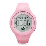 Focwony Digital Waterproof Pedometer Watch, Fitness Tracker, Step Counter, Distance, Vibrating alarm clock, Stopwatch, Great Gift for for Kids Childrens Teen Girls Boys Women (LCD-Pink)