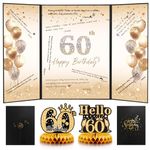 Black Gold 60th Birthday Decorations, 60th Birthday Guest Book Alternative, 60th Birthday Party Decorations, 60th Birthday Party Supplies, 60 Year Old Birthday Gifts for Women Men