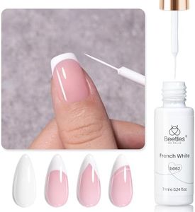 Beetles White Gel Liner Nail Polish 1 pcs 7ml Classic White Gel Polish Swirl Nail Art Paint for Thin French Tip Line Nails Art Soak off Uv Lamp Manicure Salon Gifts for Women
