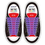 HOMAR No Tie Shoelaces - Best in Sports Fan Shop - Silicon Elastic Shoe Laces with Multicolor to Choose Perfect for Kids and Adults - Purple