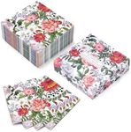 RUSPEPA 50Pcs Floral Cocktail Napkins - Disposable 3-Ply Paper Cocktail Napkin, Perfect for Everday Use and Display - 12.7x12.7cm/25.4x25.4cm(Unfolded)