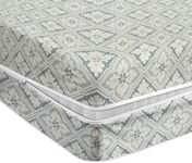 BSB HOME Premium Cotton Printed Mattress Cover/Protector with Zipper Chain|Provides All Around Protection with 360° Encasing | Double Size Bed - 78x72+6 inches (6.5 x 6 Feet Mattress) White & Grey