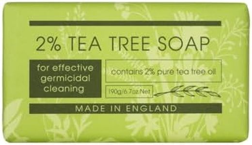 The English Soap Company Take Care Wrapped Soap Bar, 2% Tea Tree Soap Bar, Moisturising and Soothing Soap Bar Soap Bar for Hands and Body, Tea Tree Scent 190g