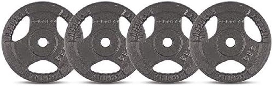 Cortex Tri-Grip Standard Plates 4 Piece Set, 25 mm, 5 kg, Black