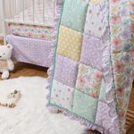 The Peanutshell Crib Bedding Set for Girls, 3 pc Shabby Chic Baby Bedding, Lavender and Vintage Floral Nursery Decor