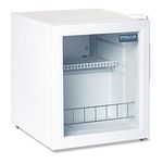 Polar Refrigeration C-Series 85 W Countertop Display Fridge 46 Litre, White, Size: 510(H) x 430(W) x 480(D)mm, Double Glazed Glass Door, 4° to 18°C, Energy Rating D, Drinks Fridge, DM071