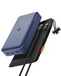 Spigen 30,000mAh, 22.5W Fast Charging Power Bank with QC3.0 22.5W for 1 USB-A Port, PD3.0 20W for 2 USB-C Ports - Navy Blue